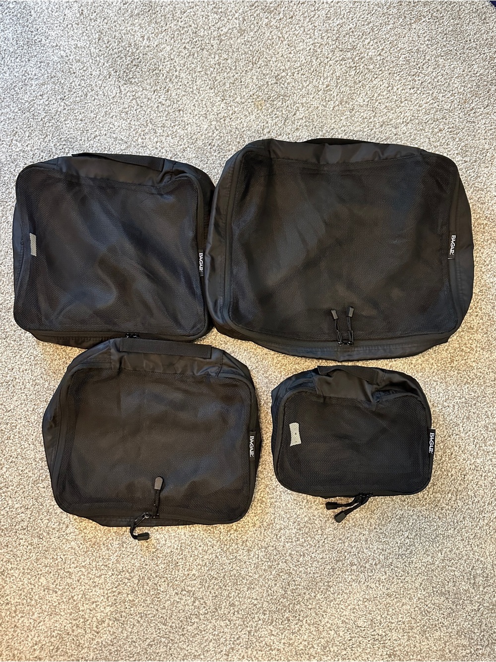 BAGAIL Black Packing Cubes Set - 4 Piece Travel Organizer